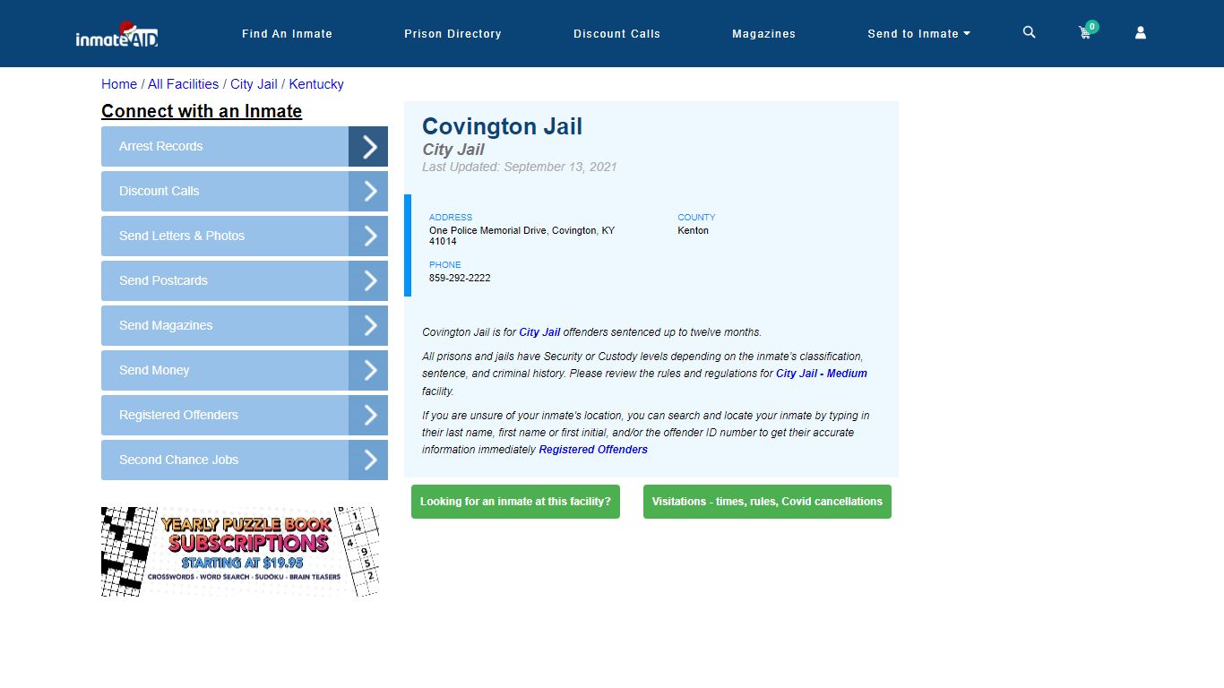 Covington Jail | Inmate Locator